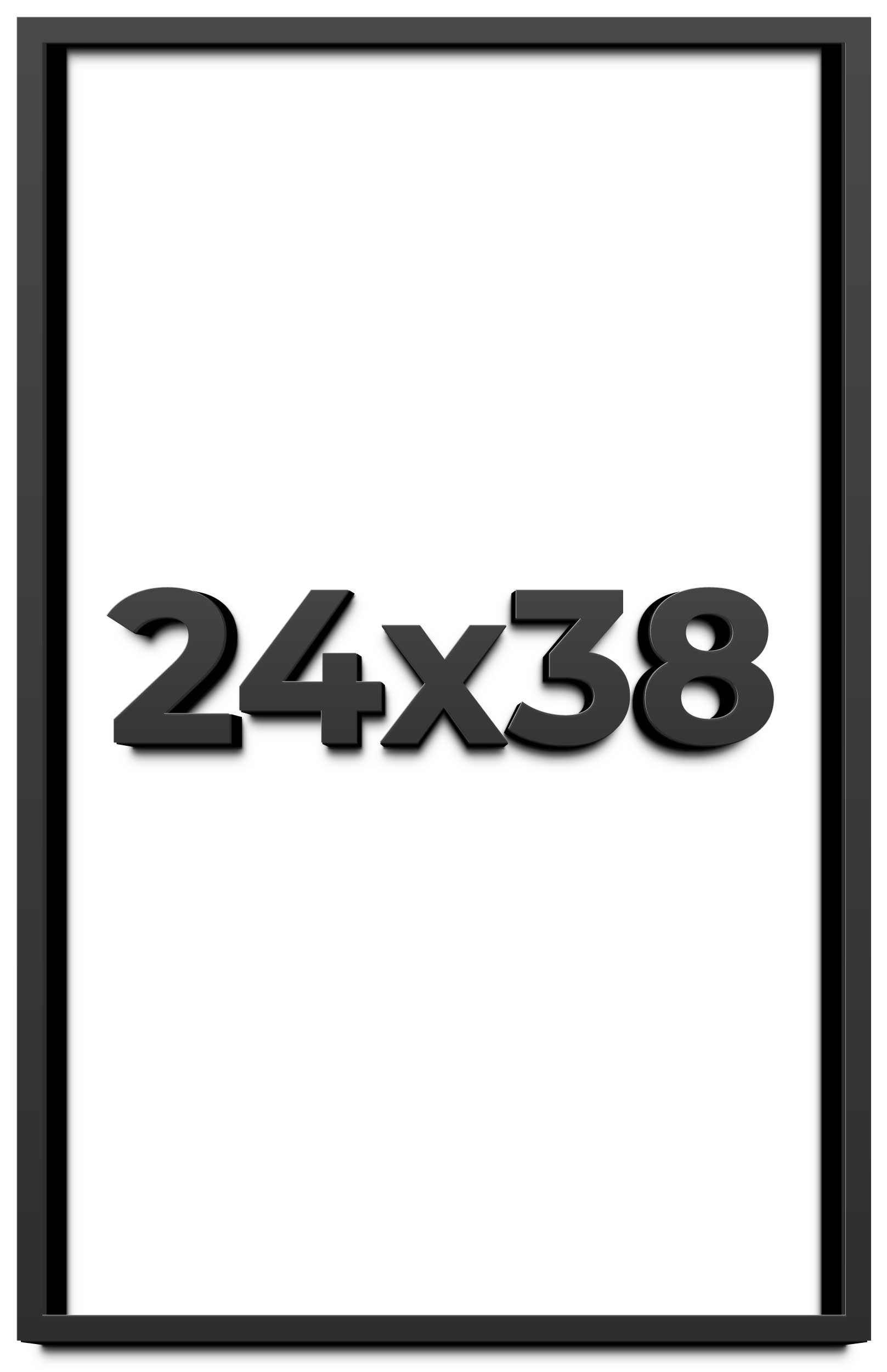24x38 Shadow Box Frame Black | 2 Inches Deep Real Wood Contemporary ...