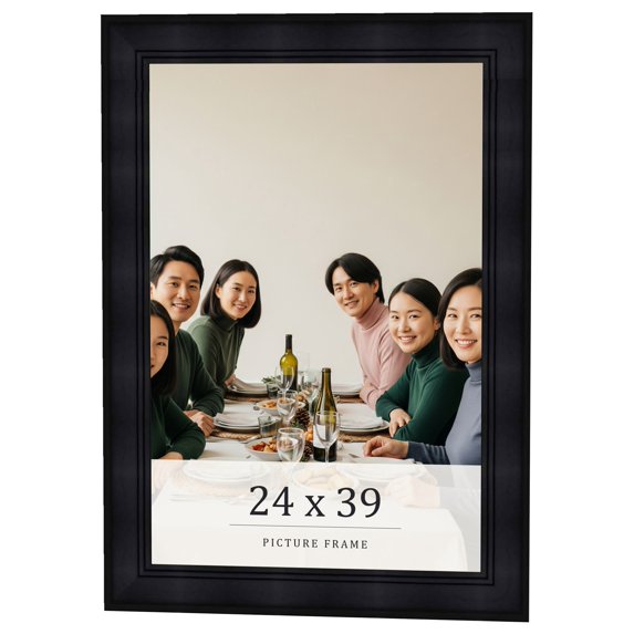 24x39 Frame Black Passaggi Solid Wood Picture Frame Width 1.5 Inches | Interior Depth 0.5 Inches |