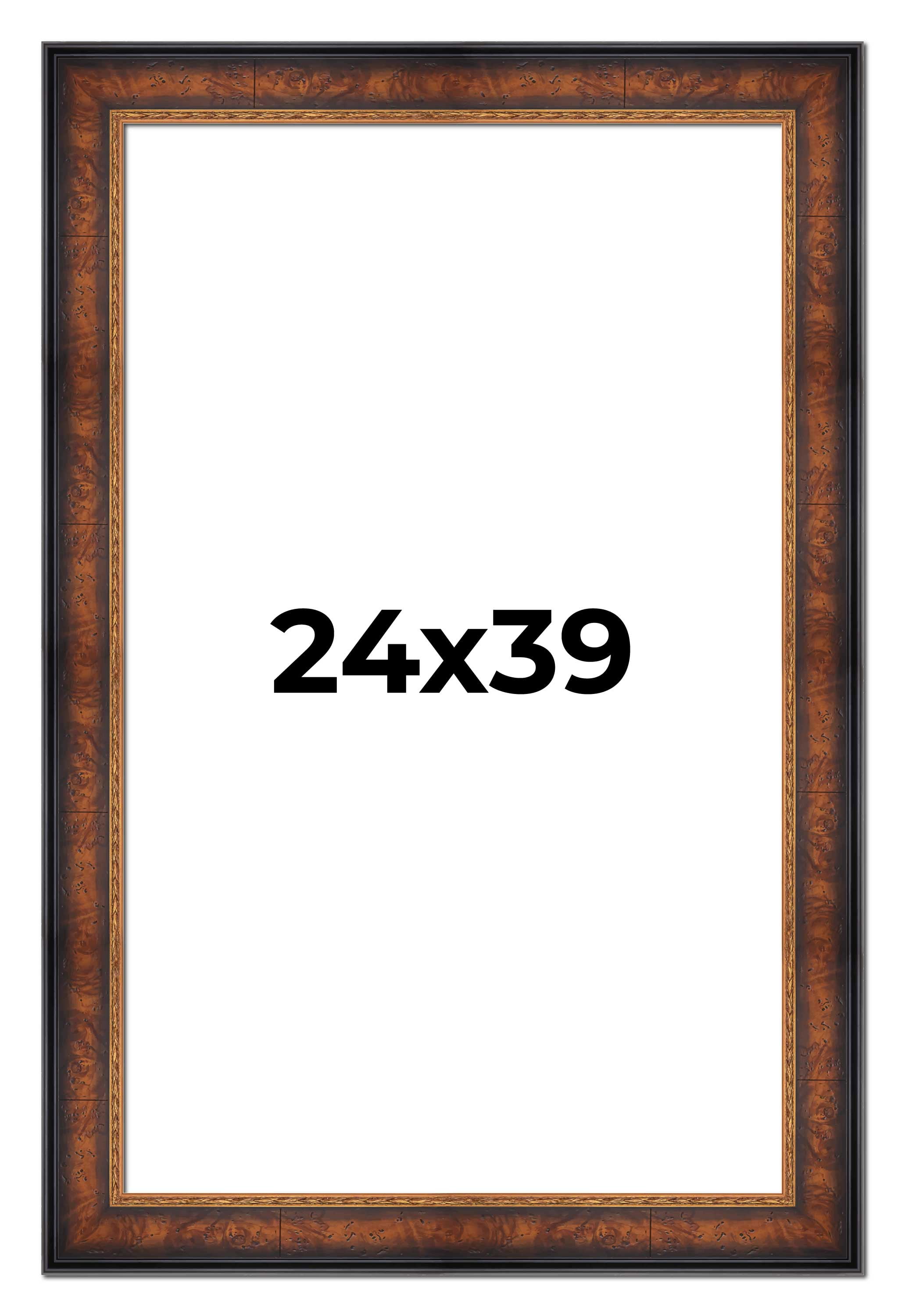 24x39 Frame Brown Walnut Gold Ornate Trim Solid Wood Plein Air Picture ...
