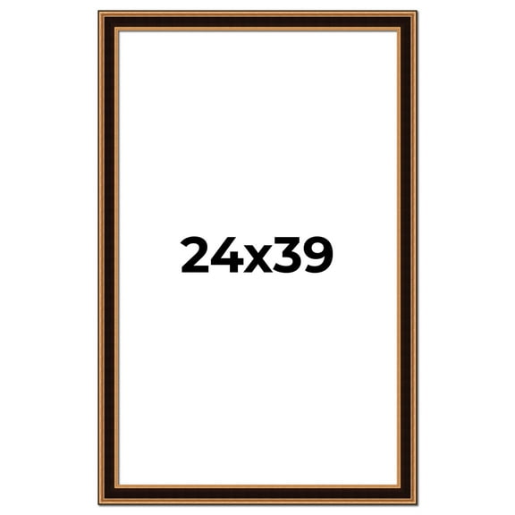 24x39 Frame Gold Brown Plein Air Vintage Solid Wood Picture Frame | 1.75 Inches Moulding Width |
