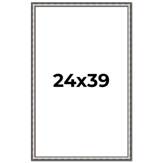 24x39 Frame Silver Real Wood Picture Frame Width 1.125 Inches | Interior Frame Depth 0.5 Inches |