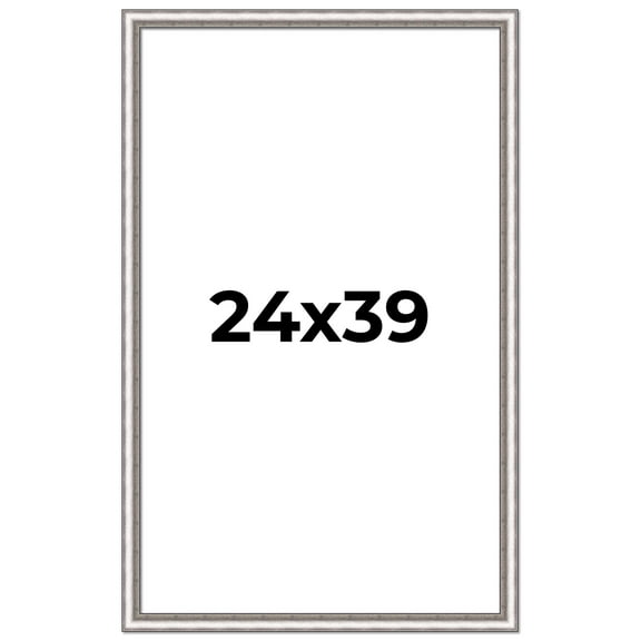 24x39 Frame Silver Real Wood Picture Frame Width 1.25 Inches | Interior Frame Depth 0.5 Inches |