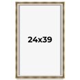 thumbnail image 1 of 24x39 Shadow Box Frame Silver | 1.75 inches Deep Real Wood Traditional Shadowbox Display Frame | UV, 1 of 8