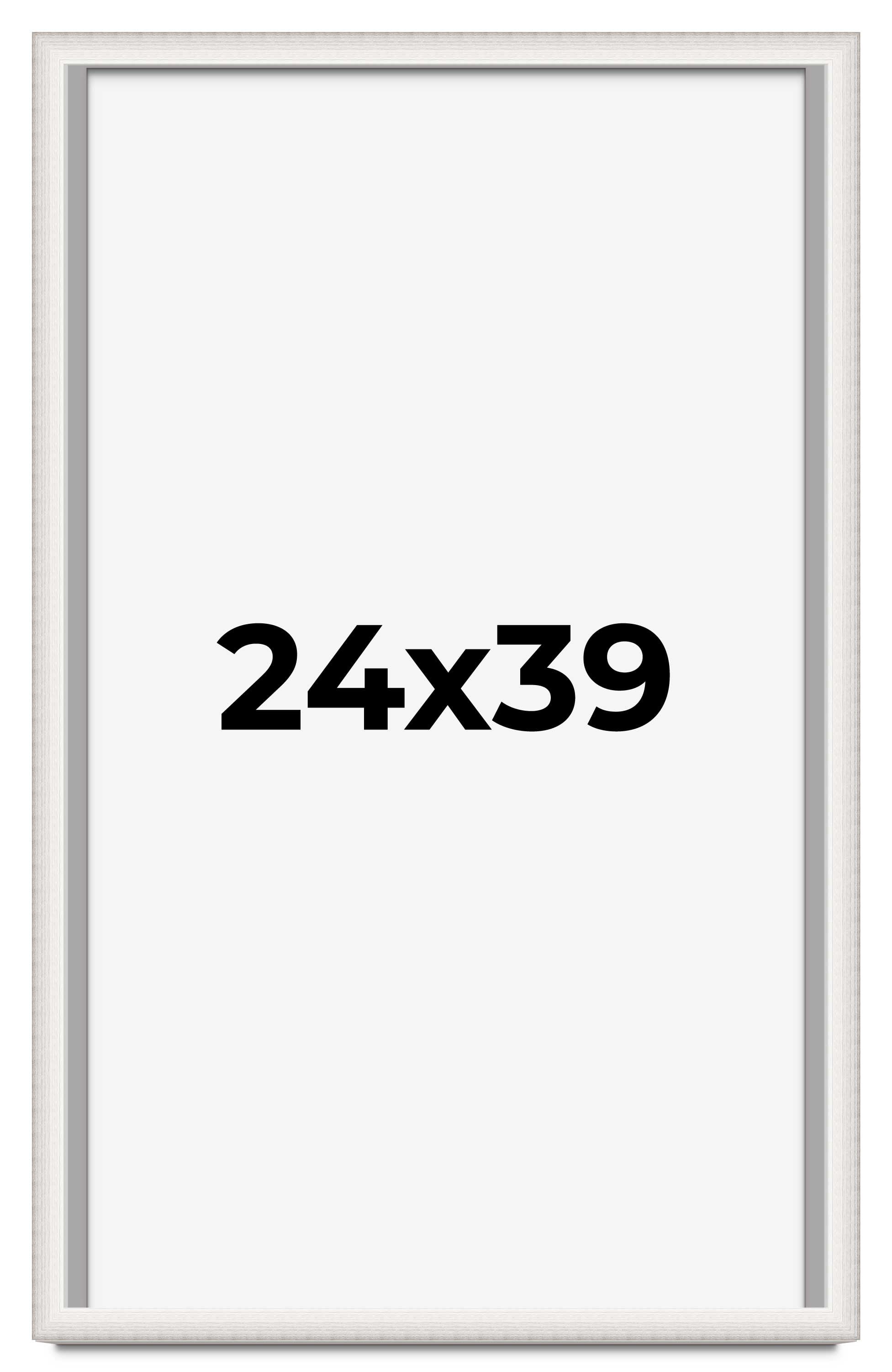 24x39 Shadow Box Silver Brushed Striped Display Frame | 1.625 Inches ...