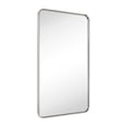 thumbnail image 1 of 24x40'' Brushed Nickel Mirrors for Bathroom,Bathroom Vanity Mirror, Rounded Rectangle Mirror, Stainless Steel Anti-Rust Tube Metal Frame Wall Mounted Mirror, Vertically/Horizontal Hanging, 1 of 10