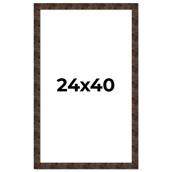24x40 Frame Brown Burl Real Wood Picture Frame Width 1.625 Inches | Interior Frame Depth 0.5 Inches