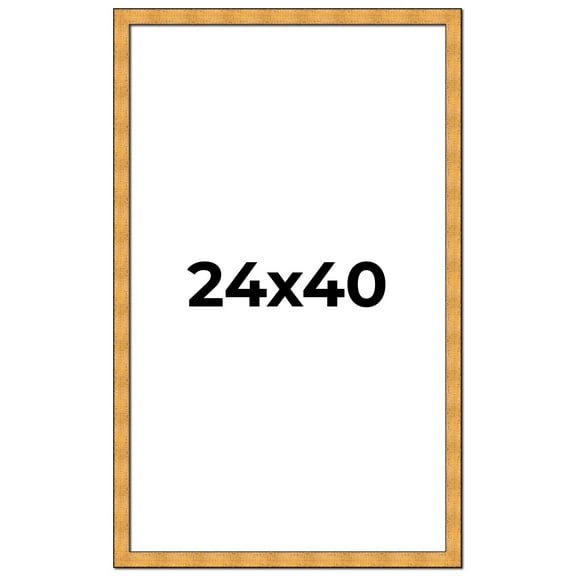 24x40 Frame Gold Rustic Solid Wood Picture Frame | 1.25 Inch Wide Moulding | Rustique Gold