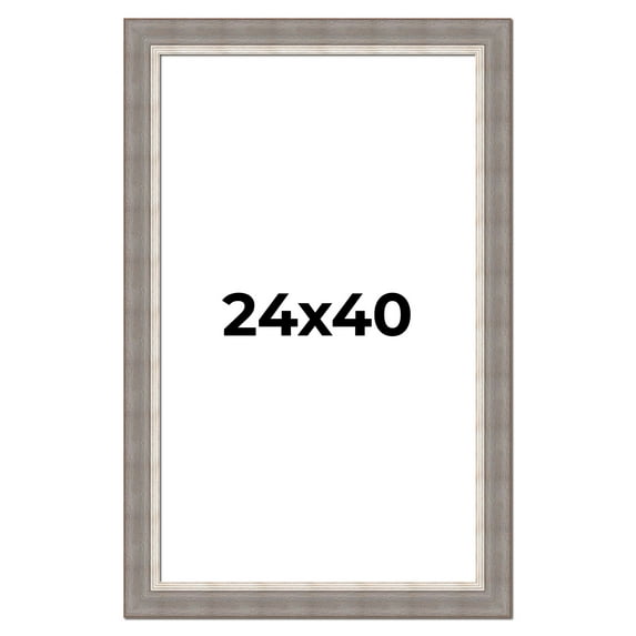 24x40 Frame Grey Real Wood Picture Frame Width 2.75 Inches | Interior Frame Depth 0.5 Inches |