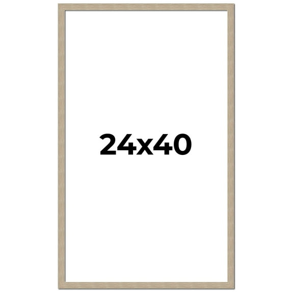 24x40 Frame Grey Solid Wood Picture Frame Width 1 Inches | Interior Frame Depth 0.5 Inches |