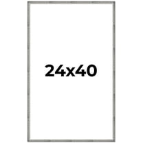 24x40 Frame Silver Grey Distressed Solid Wood Picture Frame | 0.75 Inch Moulding Width | Interior