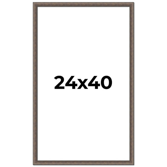 24x40 Frame Silver Real Wood Picture Frame Width 1.25 Inches | Interior Frame Depth 0.5 Inches |