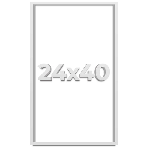 24x40 Shadow Box Frame White | 2 Inches Deep Real Wood Contemporary Shadowbox Display Frame | UV