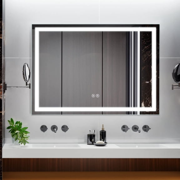 24x40 inches LED Bathroom Mirror with Lights  Frontlit & Backlit, 3-Color Dimmable, Anti-Fog, Shatterproof Tempered Glass, Waterproof, Wall Mounted Vanity Mirror, Horizontal/Vertical Install