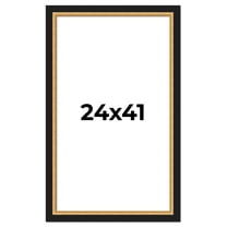 24x41 Frame Gold Real Wood Picture Frame Width 2.25 Inches | Interior Frame Depth 0.5 Inches |