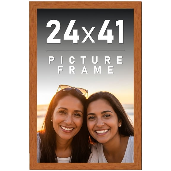 24x41 Frame Honey Pecan Brown Picture Frame - Modern Photo Frame Includes UV Acrylic Shatter Guard
