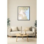 24x41in Poster Kuwait Political Map with Roads, Rail, and Border Detail   2006 Edition  Laminated