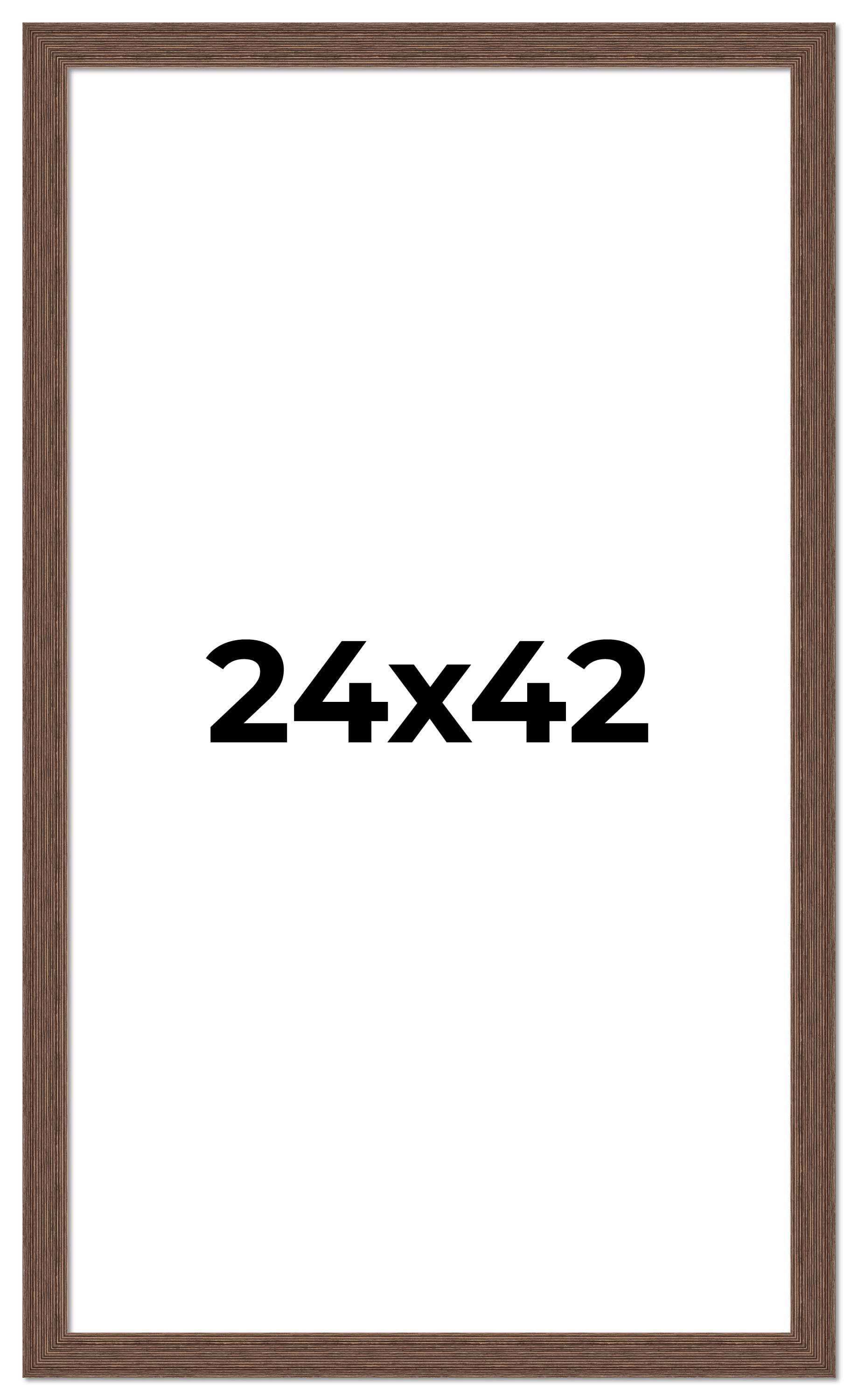 24x42 Frame Brown Distressed Barnwood Picture Frame | Rustic Farmhouse Photo Frame Includes UV
