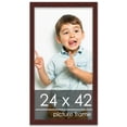 thumbnail image 1 of 24x42 Brown Wood Picture Frame - UV Acrylic, Foam Board Backing, Hanging Hardware, 1 of 9