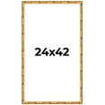 thumbnail image 1 of 24x42 Frame Gold Bamboo Picture Frame - Complete Modern Photo Frame Includes UV Acrylic Shatter, 1 of 8
