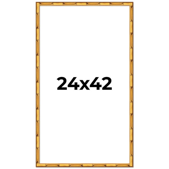 24x42 Frame Gold Bamboo Picture Frame - Complete Modern Photo Frame Includes UV Acrylic Shatter