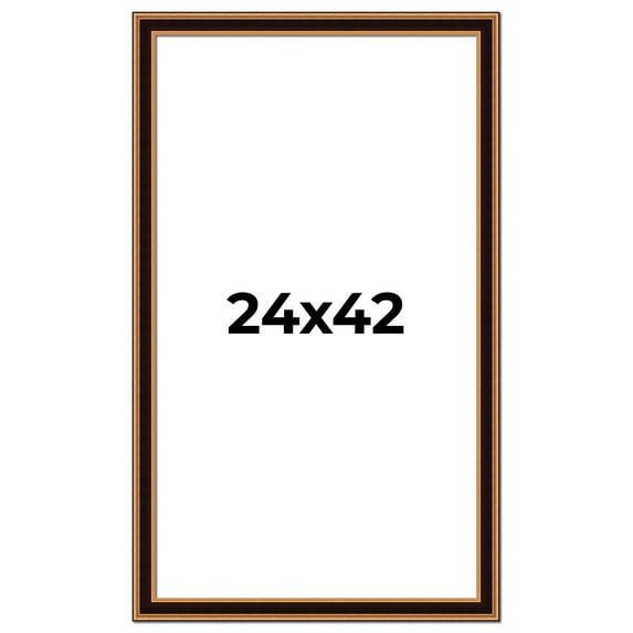 24x42 Frame Gold Brown Plein Air Vintage Solid Wood Picture Frame | 1.75 Inches Moulding Width |