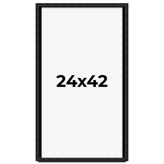 24x42 Shadow Box Black Rustic Barnwood Display Frame  | 1.125 Inch Deep | 0.875 Inch Moulding Width