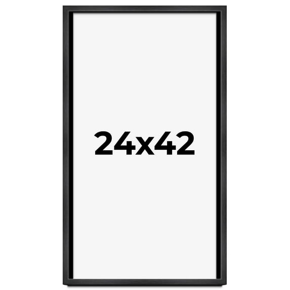 24x42 Shadow Box Frame Grey Charcoal Black | 0.875 Inches Deep | Solid Wood Shadowbox Display Frame