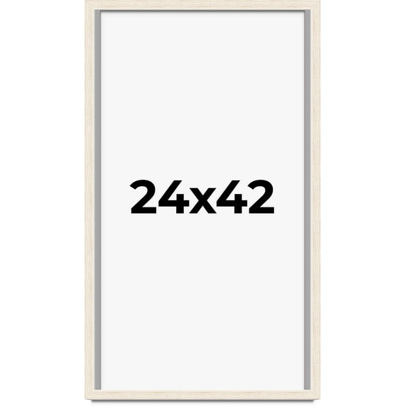 24x42 Shadow Box Frame White | 1.125 Inches Deep Real Wood Rustic Shadowbox Display Frame | UV