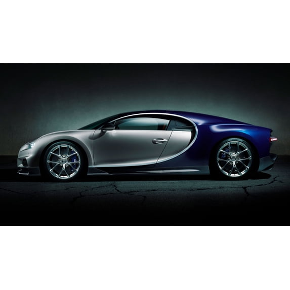 24x42in Photo Paper Bugatti Chiron engine