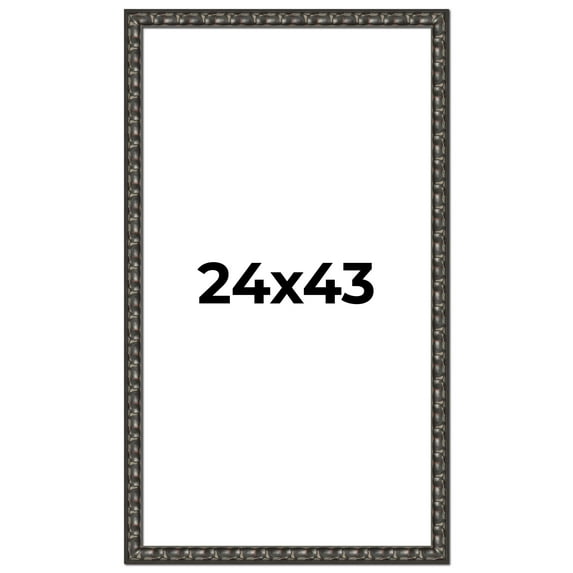 24x43 Frame Black-Brown Medieval Solid Wood Picture Frame | 1.5 Inch Moulding Width | Gotham