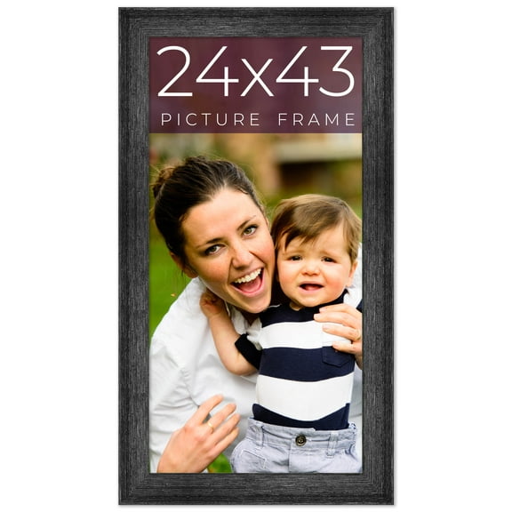24x43 Frame Black Real Wood Picture Frame Width 1.5 inches | Interior Frame Depth 0.5 inches | Barn