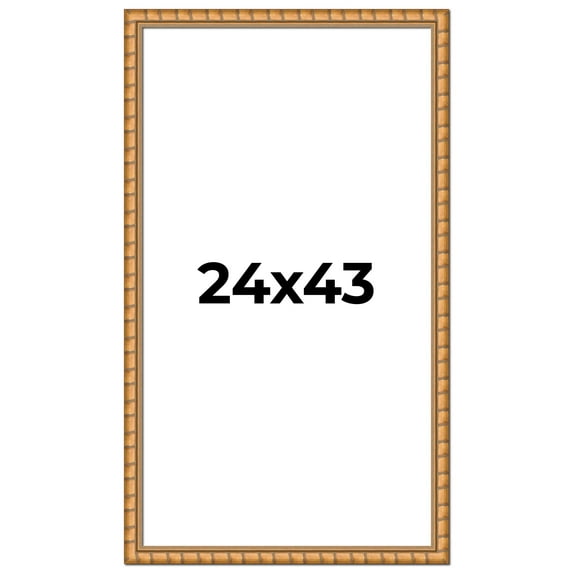 24x43 Frame Gold Real Wood Picture Frame Width 1.5 inches | Interior Frame Depth 0.5 inches |