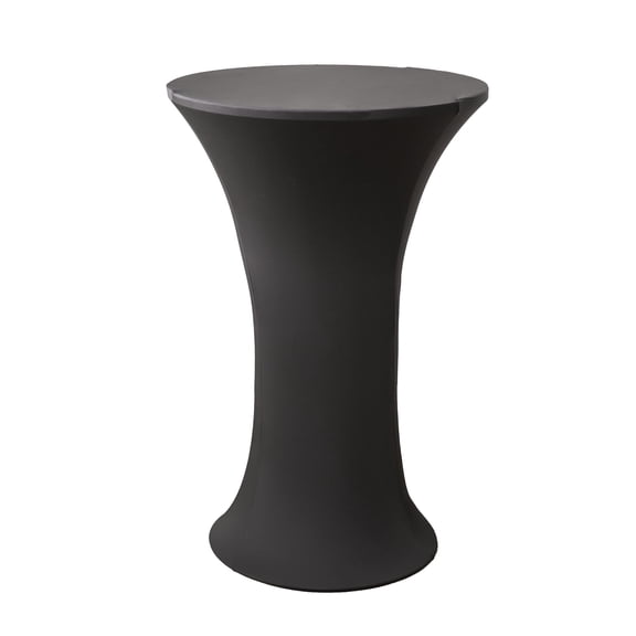 24x43 Inch Black Cocktail Table Cloth Fitted Round Bar Table Stretch Highboy Cocktail Table Covers for Banquet Outdoor Party Wedding Bar Round Bottom Black