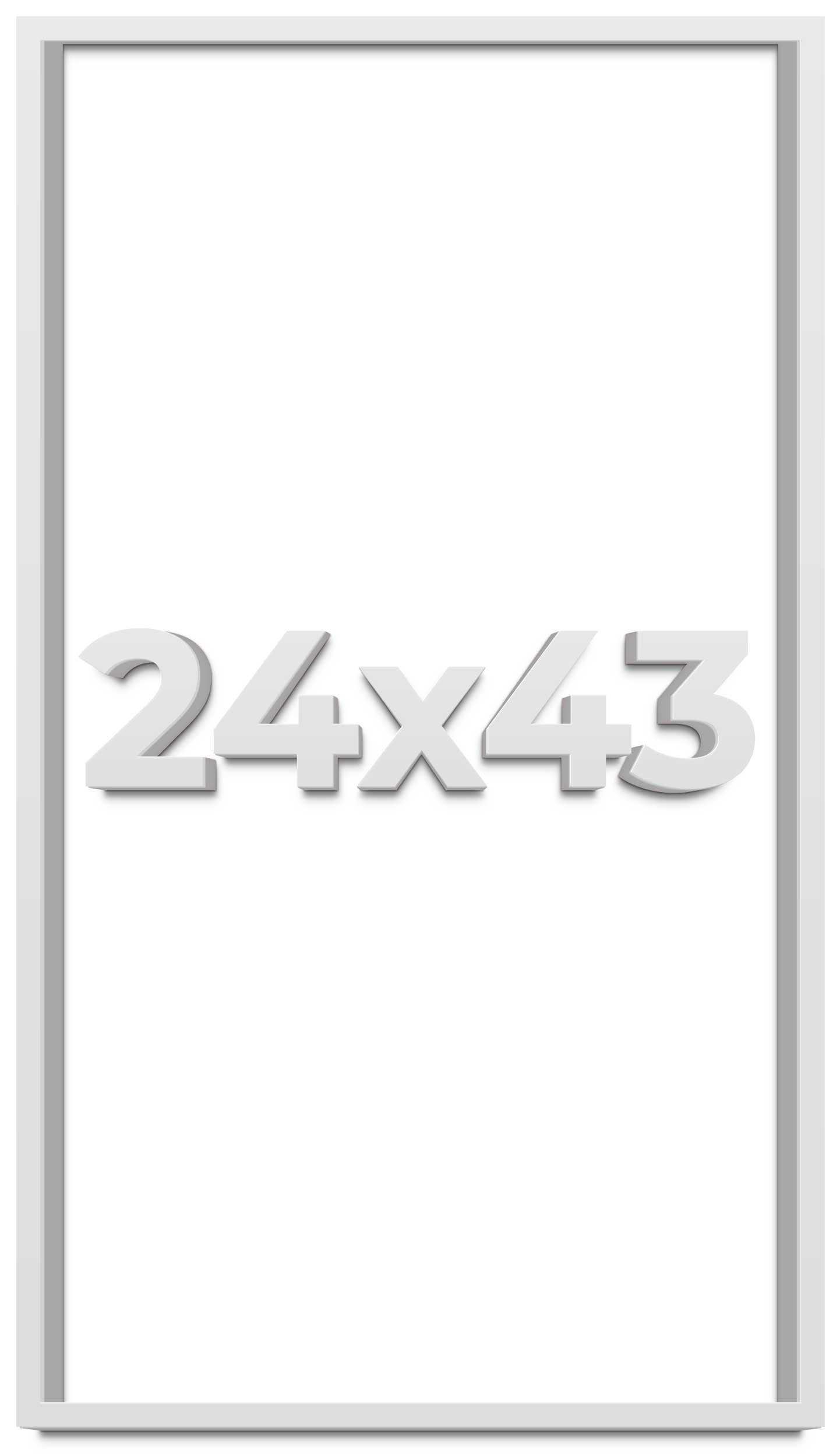 24x43 Shadow Box Frame White | 2 Inches Deep Real Wood Contemporary ...