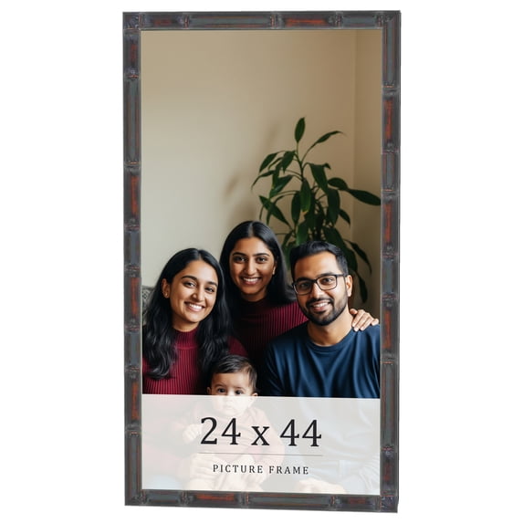 24x44 Frame Brown Bamboo with Dark Coffee/Walnut Finish | Solid Wood Picture Frame Width 0.75
