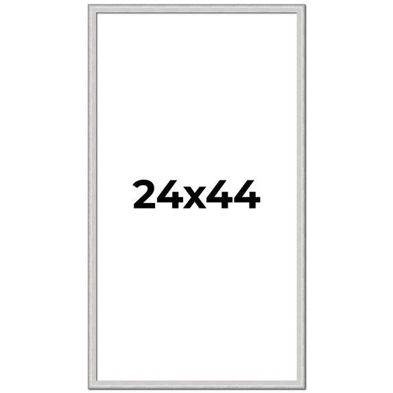24x44 Frame Silver Inner Slope Bevel Picture Frame | 1 Inch Moulding Width | 0.75 Inch Rabbet Depth