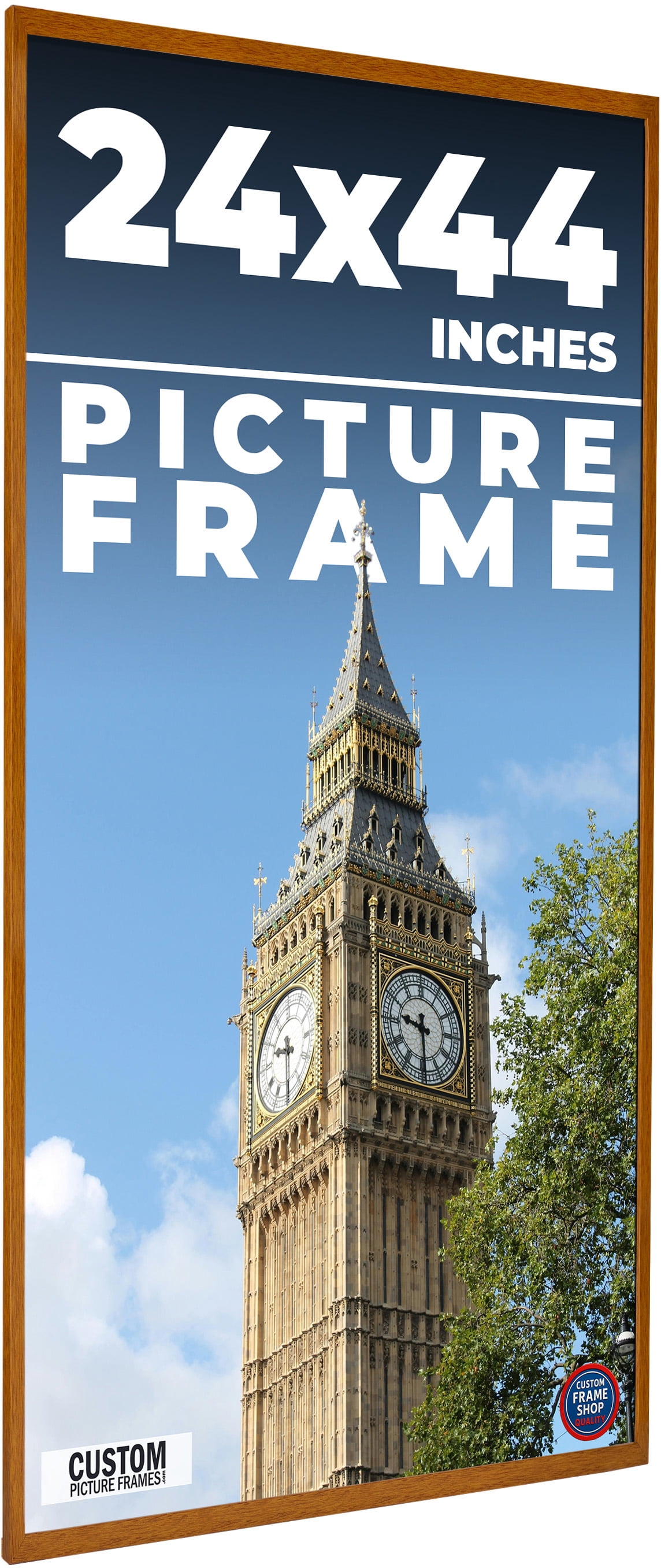 24x44 Honey Brown Real Wood Picture Frame Width 0.75 inches | Interior ...