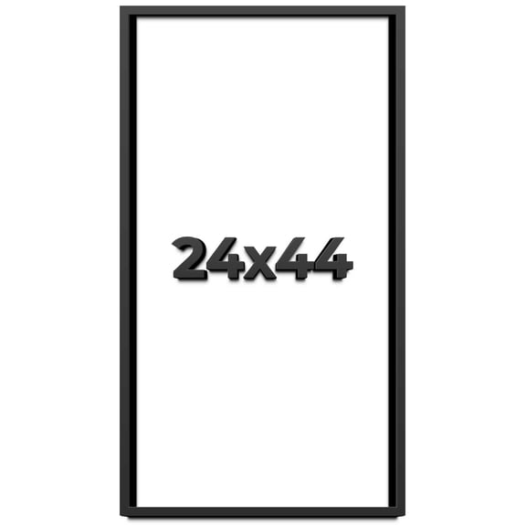 24x44 Shadow Box Frame Black | 1 inches Deep Real Wood Contemporary Shadowbox Display Frame | UV