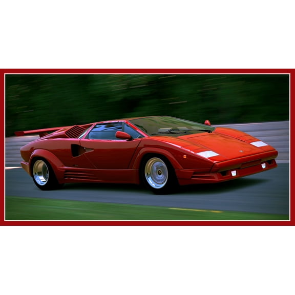 24x45in Coated Paper Lamborghini Countach Photographic Print Poster Luxury Spots Cars 2-door coup