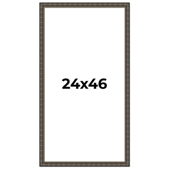 24x46 Frame Black Bamboo Solid Wood Picture Frame Width 1.5 Inches | Interior Frame Depth 0.5