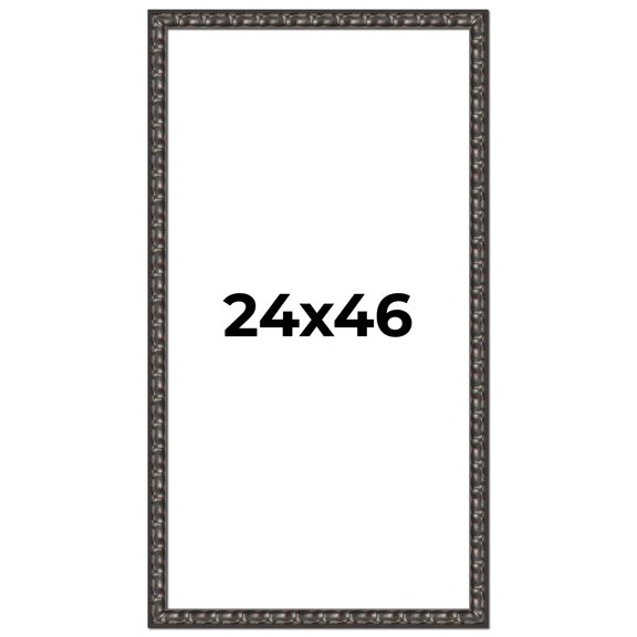 24x46 Frame Black-Brown Medieval Solid Wood Picture Frame | 1.5 Inch Moulding Width | Gotham