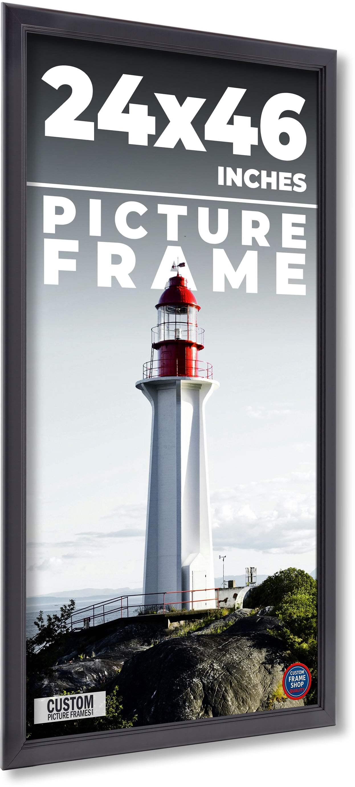 24x46 Frame Black Passaggi Solid Wood Picture Frame Width 1.5 Inches ...