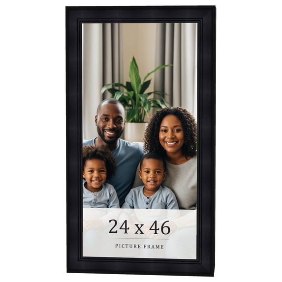 24x46 Frame Black Passaggi Solid Wood Picture Frame Width 1.5 Inches | Interior Depth 0.5 Inches |
