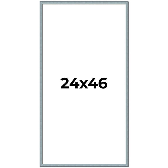 24x46 Frame Blue Scuffed Farm Board Solid Wood Picture Frame Width 0.75 Inches | Interior Depth 0.5