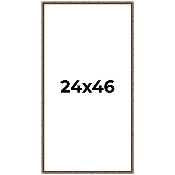 24x46 Frame Brown Bamboo with Dark Coffee/Walnut Finish | Solid Wood Picture Frame Width 0.75