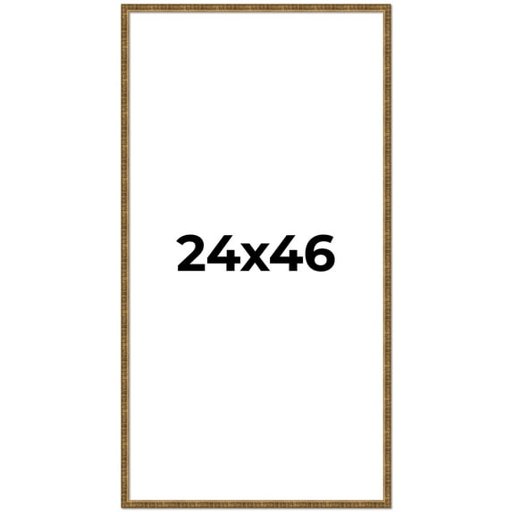 24x46 Frame Gold Kingsley Distressed Solid Wood Picture Frame Width 0.75 Inches | Interior Frame