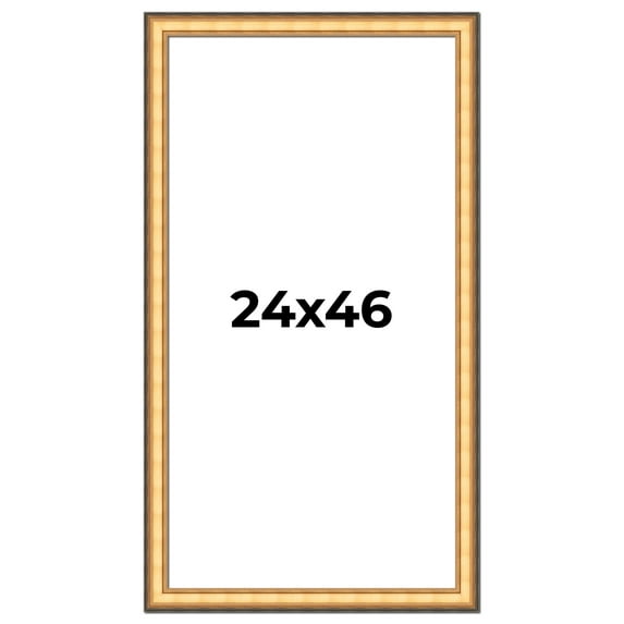 24x46 Frame Gold Plein Aire Solid Wood Picture Frame Width 2 Inches | Interior Frame Depth 0.5