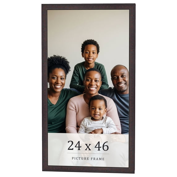 24x46 Rustic Brown Real Wood Picture Frame Width 0.75 inches | Interior Frame Depth 0.5 inches |