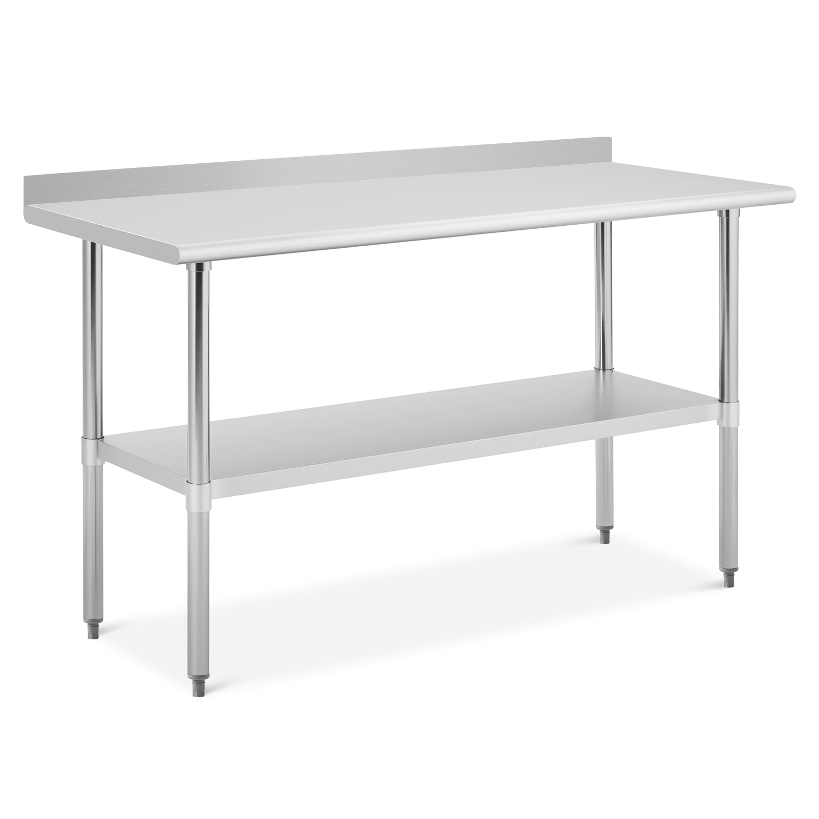 24x48/24x60 Inch Heavy Duty Stainless Steel Prep Table with Backsplash & Adjustable Shelf, NSF Certified Commercial Work Table, Anti-Rust & Easy to Clean for Home Restaurant Hotel