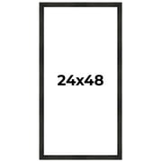 24x48 Frame Black Rustic Barnwood Solid Wood Picture Frame | 1.5 Inch Moulding Width | Includes UV